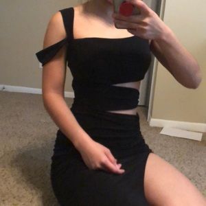 Black cut out dress